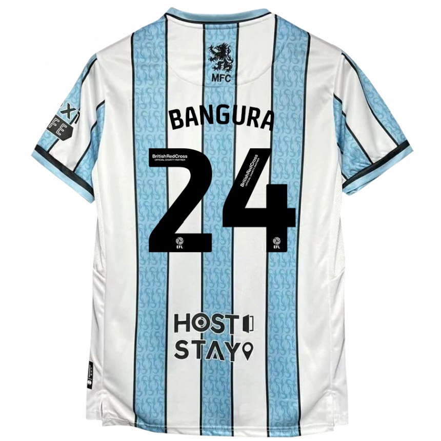 Vaikiškas Alex Bangura #24 Balta Mėlyna Išvykos Marškinėliai 2024/25 T-Shirt