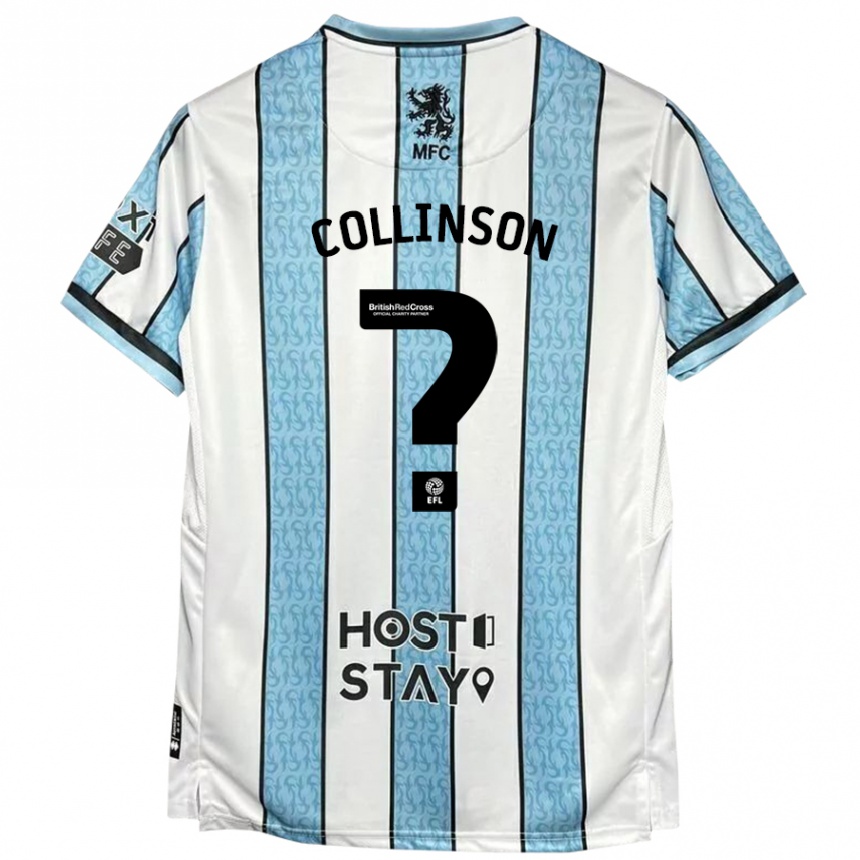 Vaikiškas Isaac Collinson #0 Balta Mėlyna Išvykos Marškinėliai 2024/25 T-Shirt