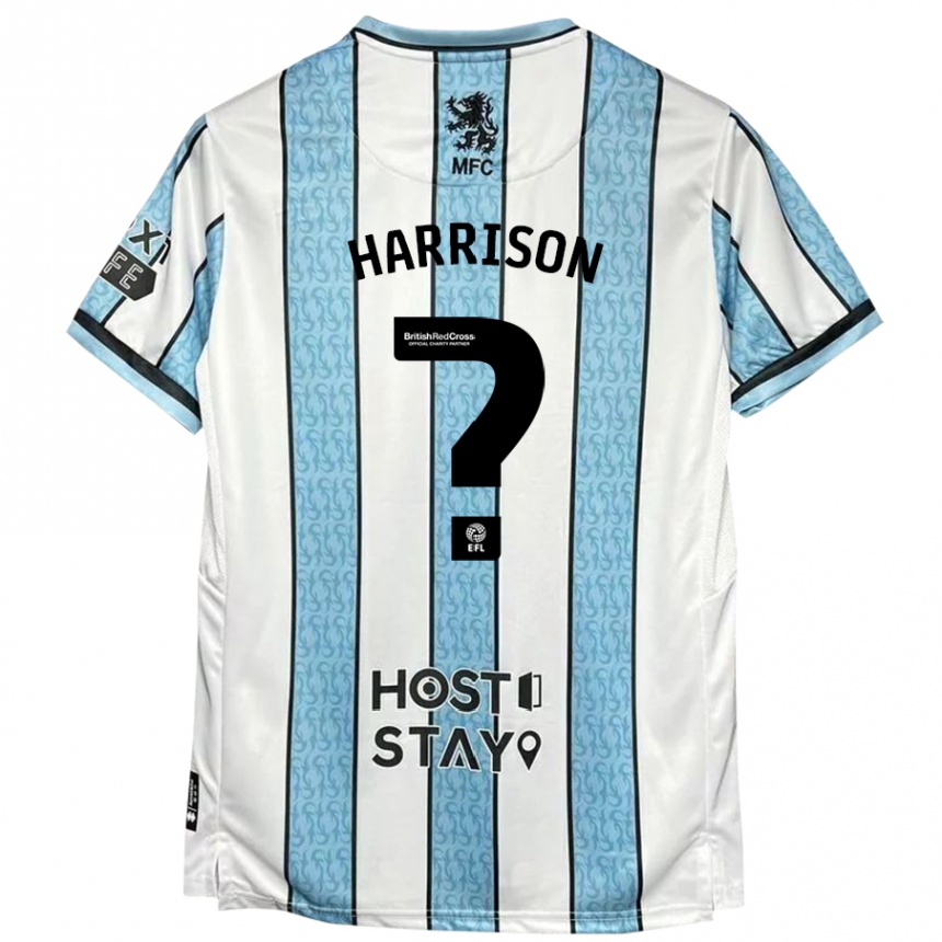 Vaikiškas Lucas Harrison #0 Balta Mėlyna Išvykos Marškinėliai 2024/25 T-Shirt