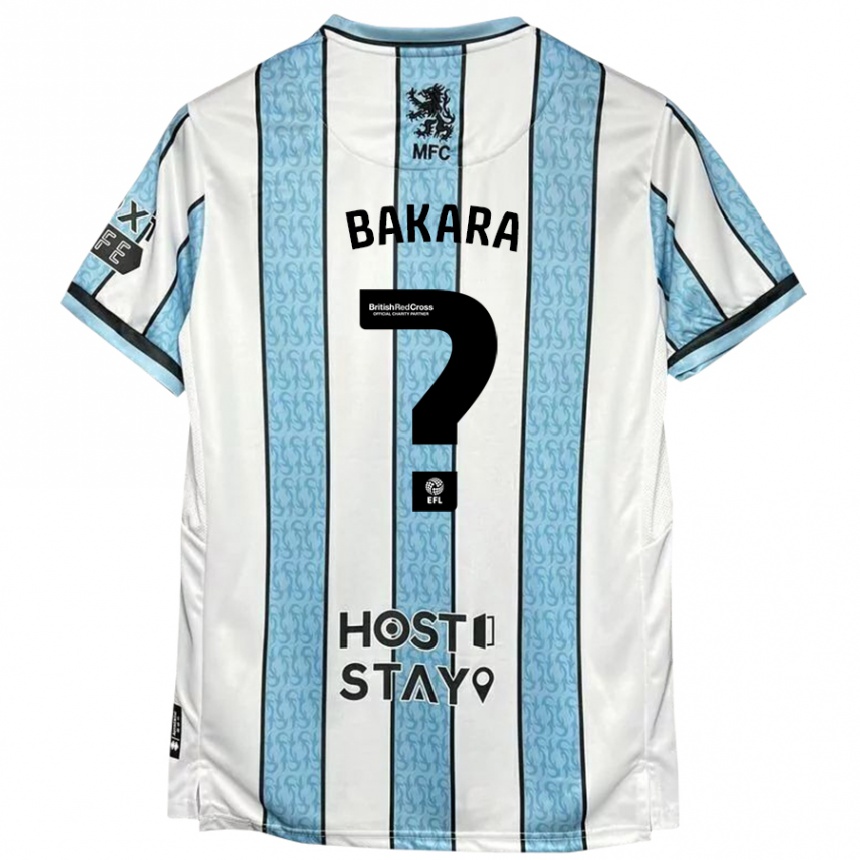 Vaikiškas Hakeem Bakara #0 Balta Mėlyna Išvykos Marškinėliai 2024/25 T-Shirt