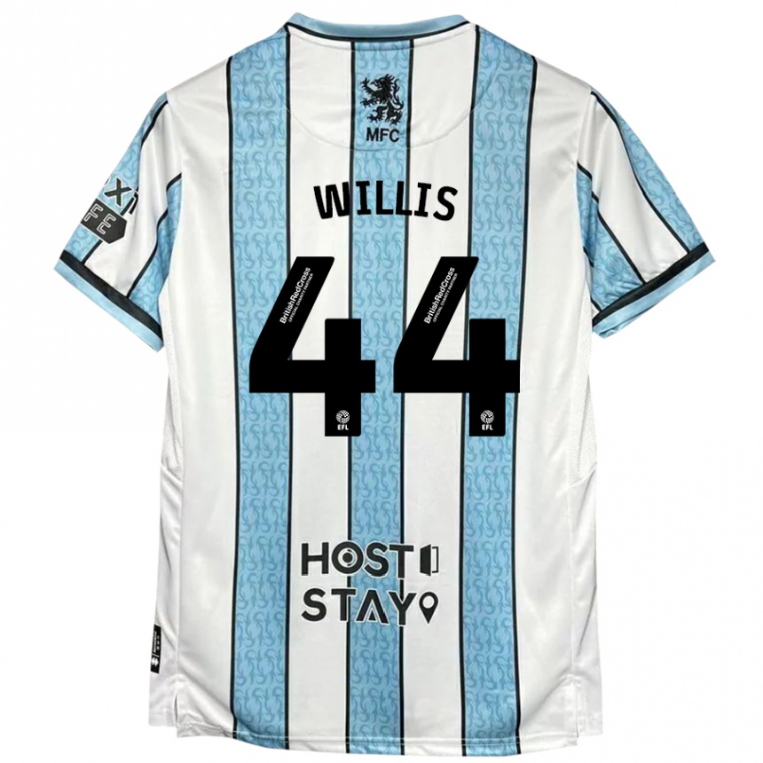 Vaikiškas Pharrell Willis #44 Balta Mėlyna Išvykos Marškinėliai 2024/25 T-Shirt