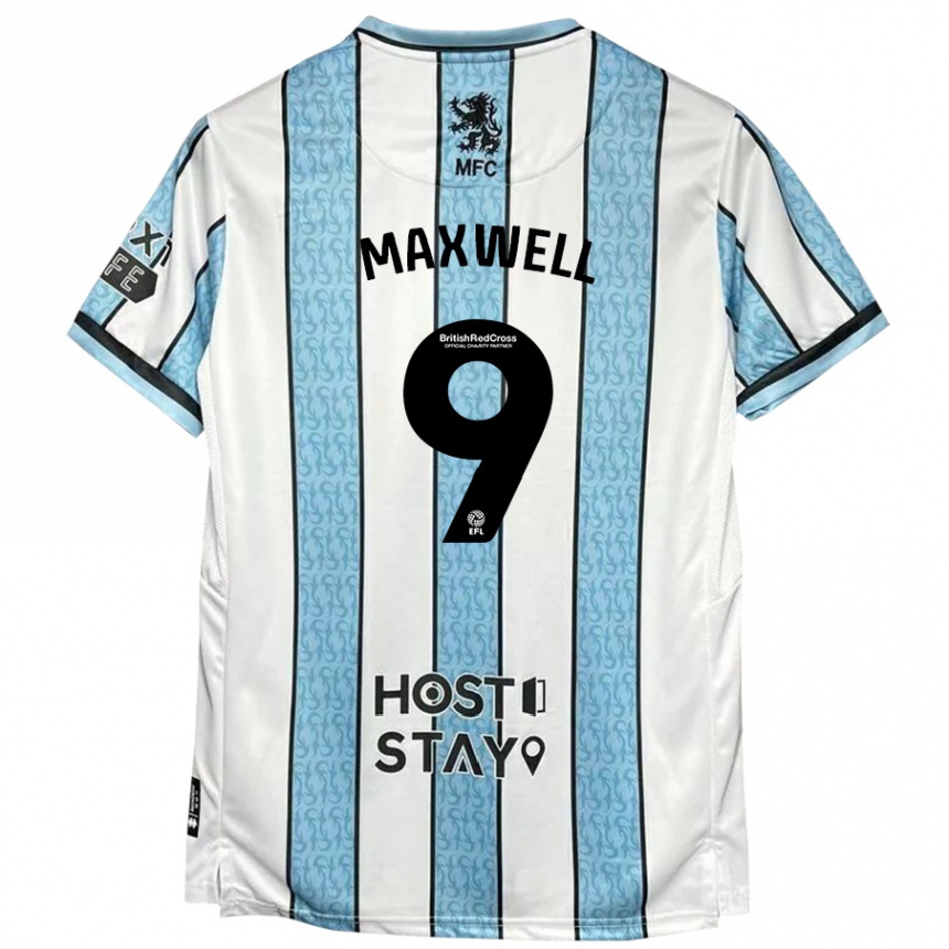 Vaikiškas Armani Maxwell #9 Balta Mėlyna Išvykos Marškinėliai 2024/25 T-Shirt