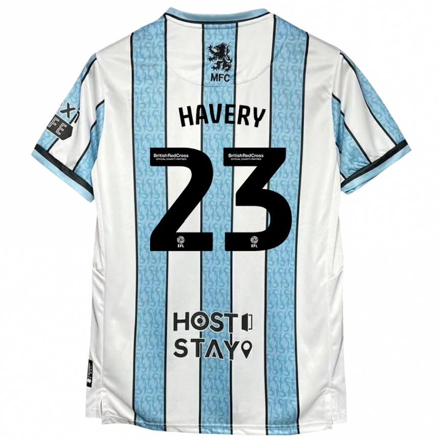 Vaikiškas Nicole Havery #23 Balta Mėlyna Išvykos Marškinėliai 2024/25 T-Shirt