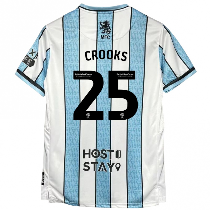 Vaikiškas Matt Crooks #25 Balta Mėlyna Išvykos Marškinėliai 2024/25 T-Shirt