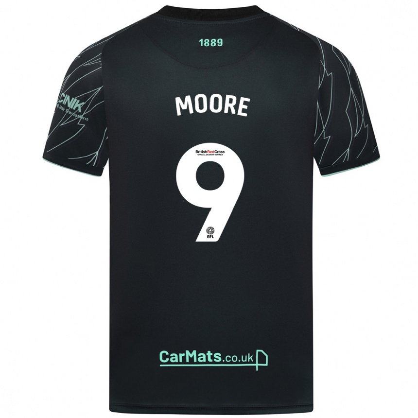 Vaikiškas Kieffer Moore #9 Juoda Žalia Išvykos Marškinėliai 2024/25 T-Shirt