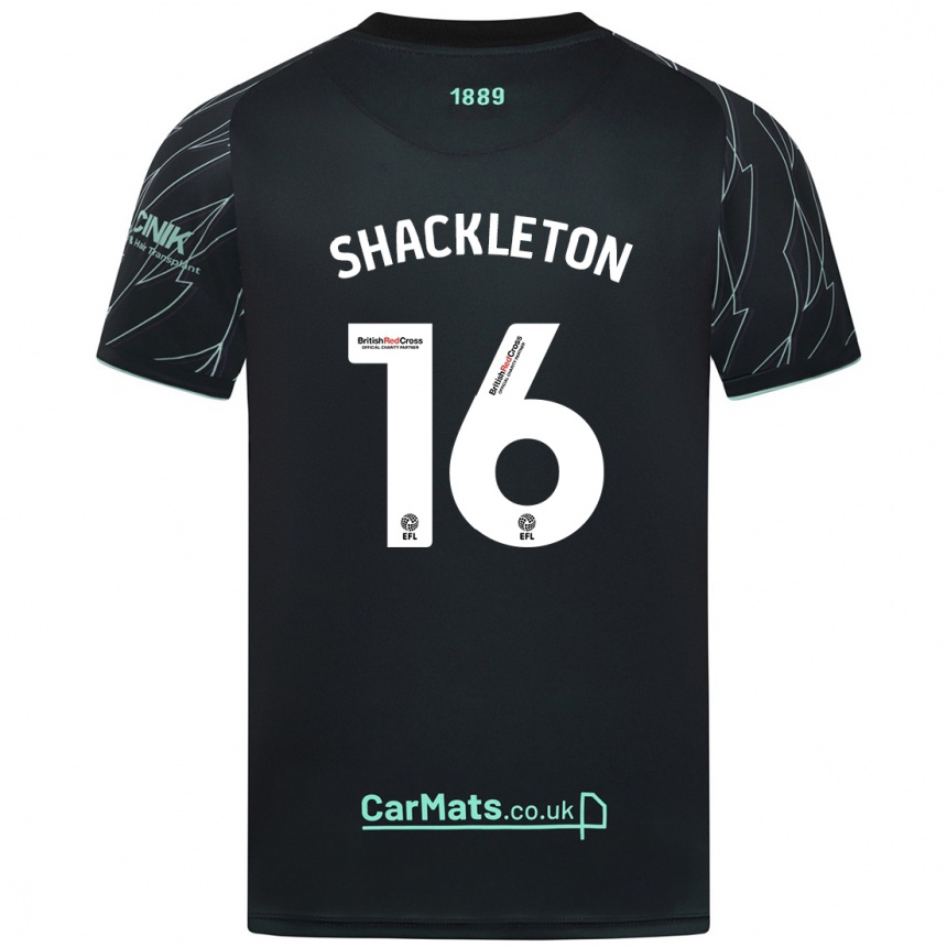 Vaikiškas Jamie Shackleton #16 Juoda Žalia Išvykos Marškinėliai 2024/25 T-Shirt