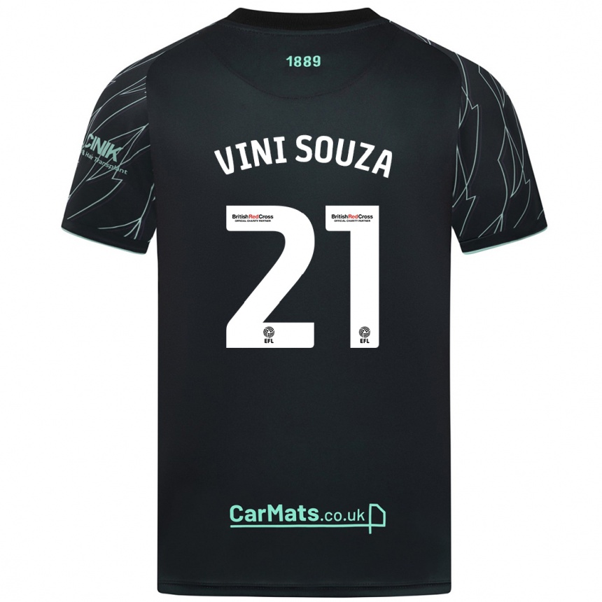 Vaikiškas Vini Souza #21 Juoda Žalia Išvykos Marškinėliai 2024/25 T-Shirt