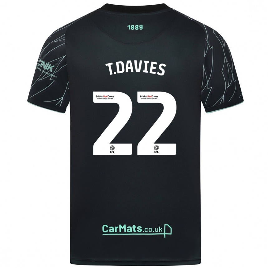 Vaikiškas Tom Davies #22 Juoda Žalia Išvykos Marškinėliai 2024/25 T-Shirt