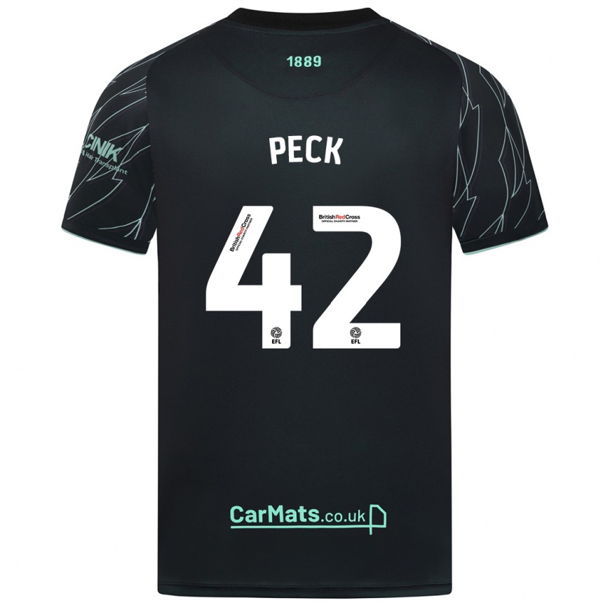 Vaikiškas Sydie Peck #42 Juoda Žalia Išvykos Marškinėliai 2024/25 T-Shirt