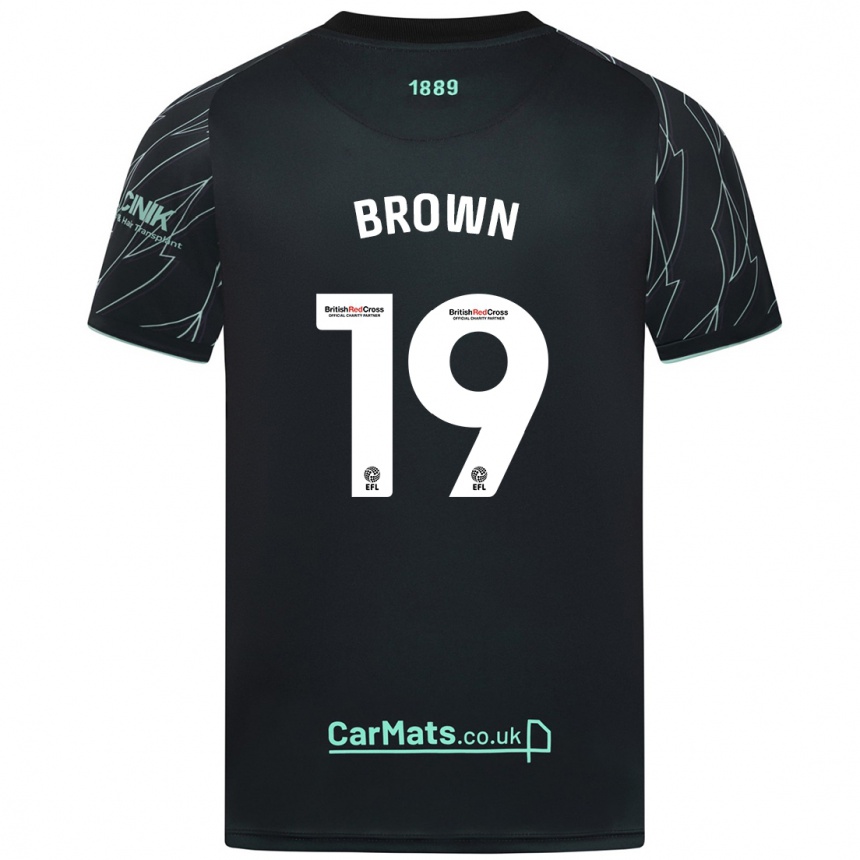 Vaikiškas Alanta Brown #19 Juoda Žalia Išvykos Marškinėliai 2024/25 T-Shirt