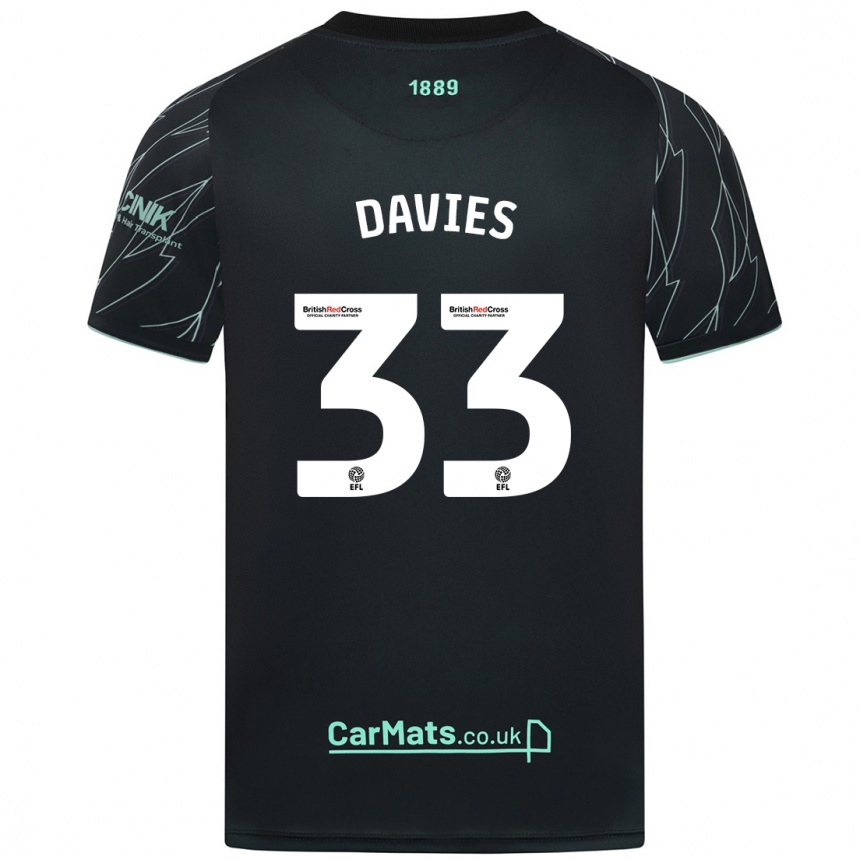 Vaikiškas Bethan Davies #33 Juoda Žalia Išvykos Marškinėliai 2024/25 T-Shirt