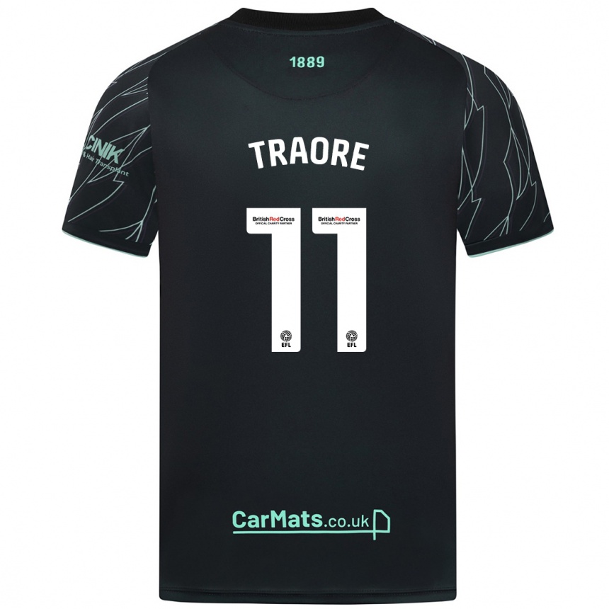 Vaikiškas Bénie Traoré #11 Juoda Žalia Išvykos Marškinėliai 2024/25 T-Shirt