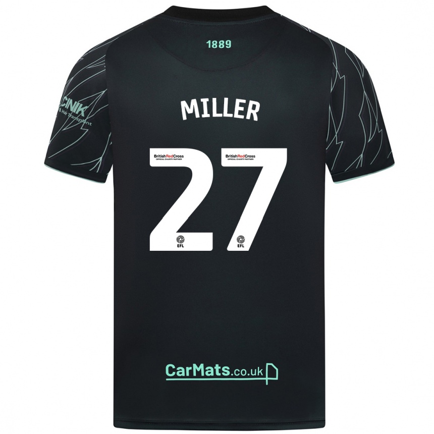 Vaikiškas Lara Miller #27 Juoda Žalia Išvykos Marškinėliai 2024/25 T-Shirt