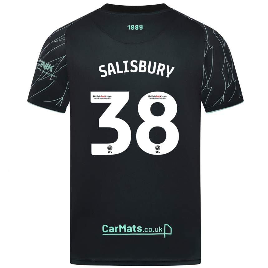 Vaikiškas Chloe Salisbury #38 Juoda Žalia Išvykos Marškinėliai 2024/25 T-Shirt