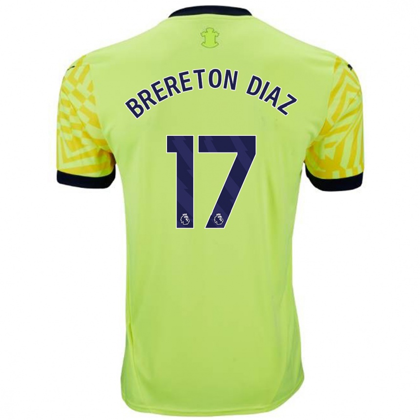 Vaikiškas Ben Brereton Díaz #17 Geltona Išvykos Marškinėliai 2024/25 T-Shirt