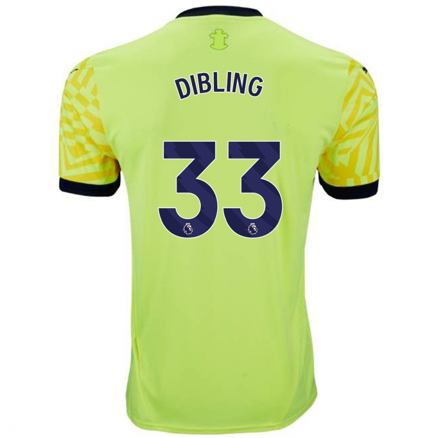 Vaikiškas Tyler Dibling #33 Geltona Išvykos Marškinėliai 2024/25 T-Shirt