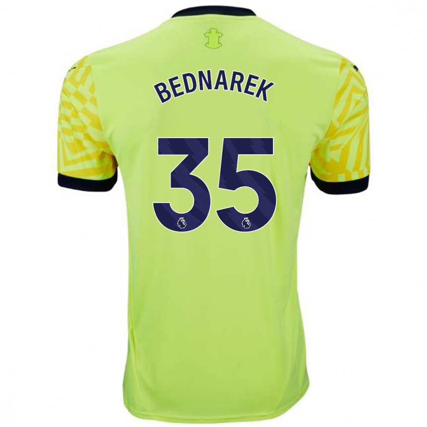 Vaikiškas Jan Bednarek #35 Geltona Išvykos Marškinėliai 2024/25 T-Shirt