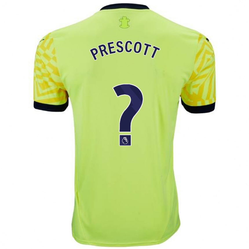 Vaikiškas Alfie Prescott #0 Geltona Išvykos Marškinėliai 2024/25 T-Shirt