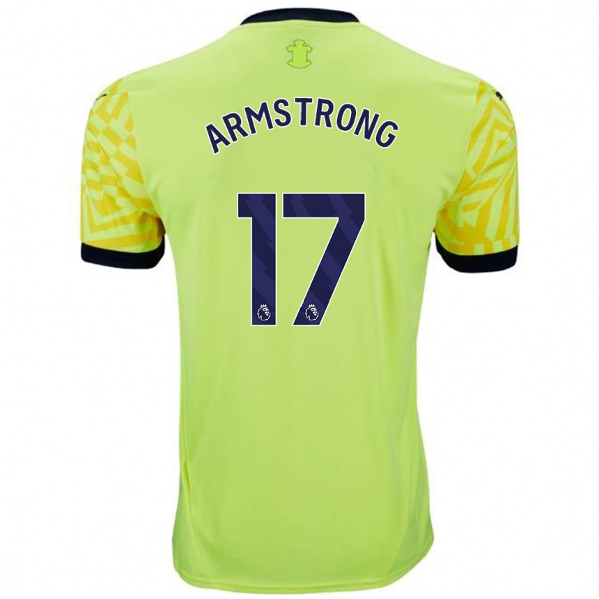 Vaikiškas Stuart Armstrong #17 Geltona Išvykos Marškinėliai 2024/25 T-Shirt