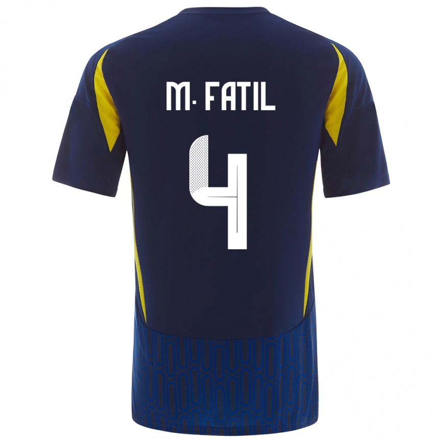 Vaikiškas Mohammed Al-Fatil #4 Mėlyna Geltona Išvykos Marškinėliai 2024/25 T-Shirt