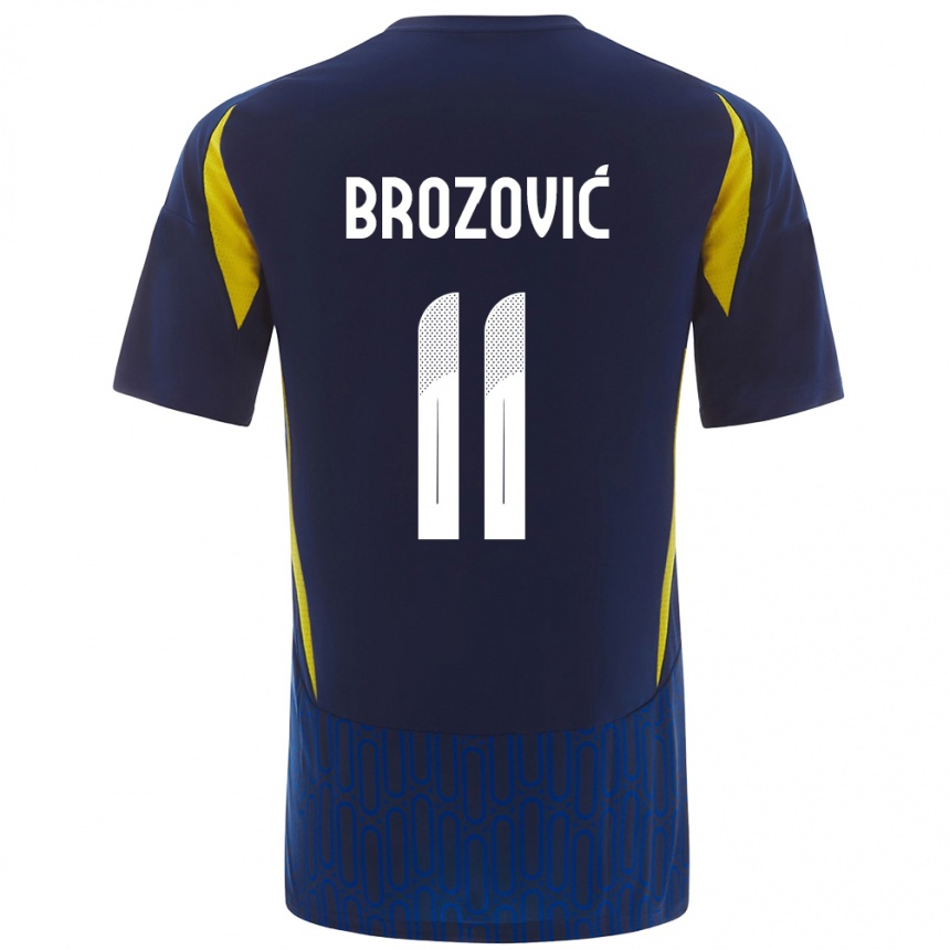 Vaikiškas Marcelo Brozovic #11 Mėlyna Geltona Išvykos Marškinėliai 2024/25 T-Shirt