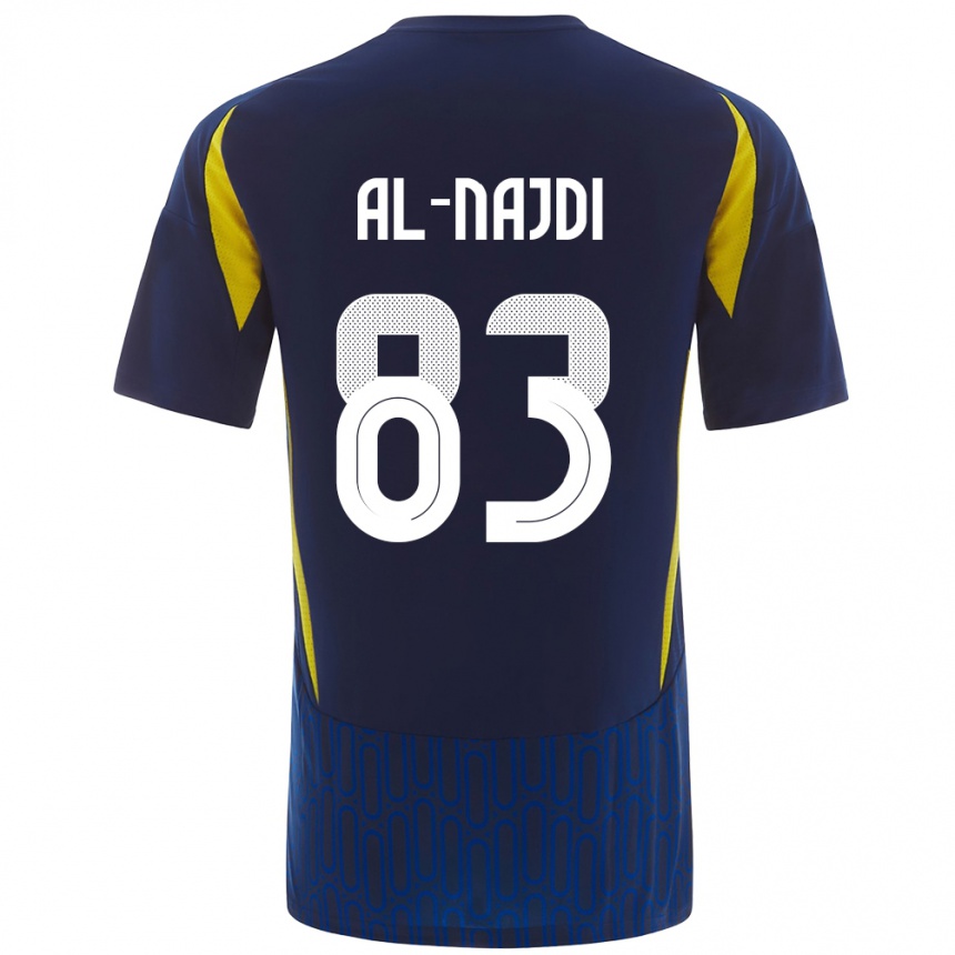 Vaikiškas Salem Al-Najdi #83 Mėlyna Geltona Išvykos Marškinėliai 2024/25 T-Shirt