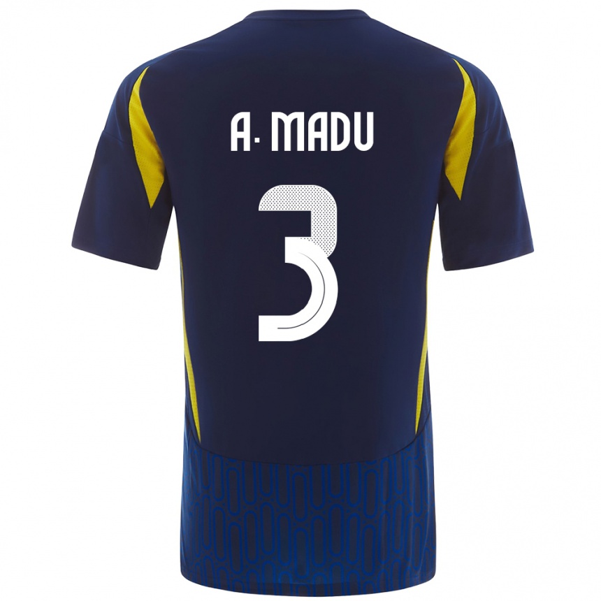 Vaikiškas Abdullah Madu #3 Mėlyna Geltona Išvykos Marškinėliai 2024/25 T-Shirt