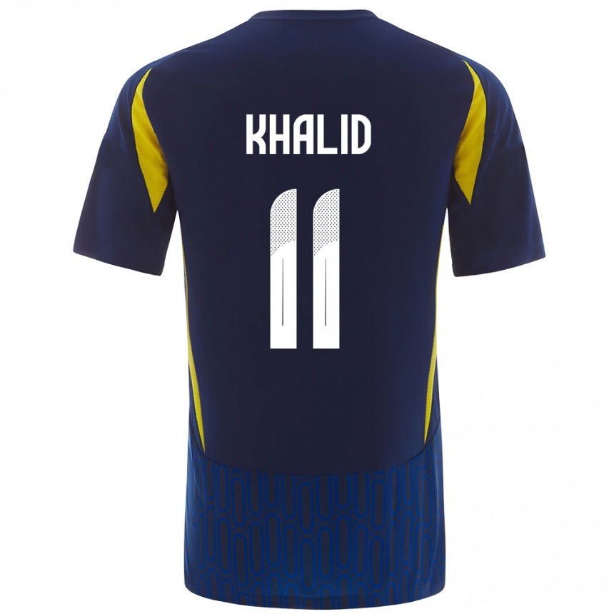 Vaikiškas Khalid Al-Ghannam #11 Mėlyna Geltona Išvykos Marškinėliai 2024/25 T-Shirt