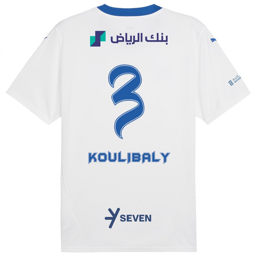 Vaikiškas Kalidou Koulibaly #3 Balta Mėlyna Išvykos Marškinėliai 2024/25 T-Shirt