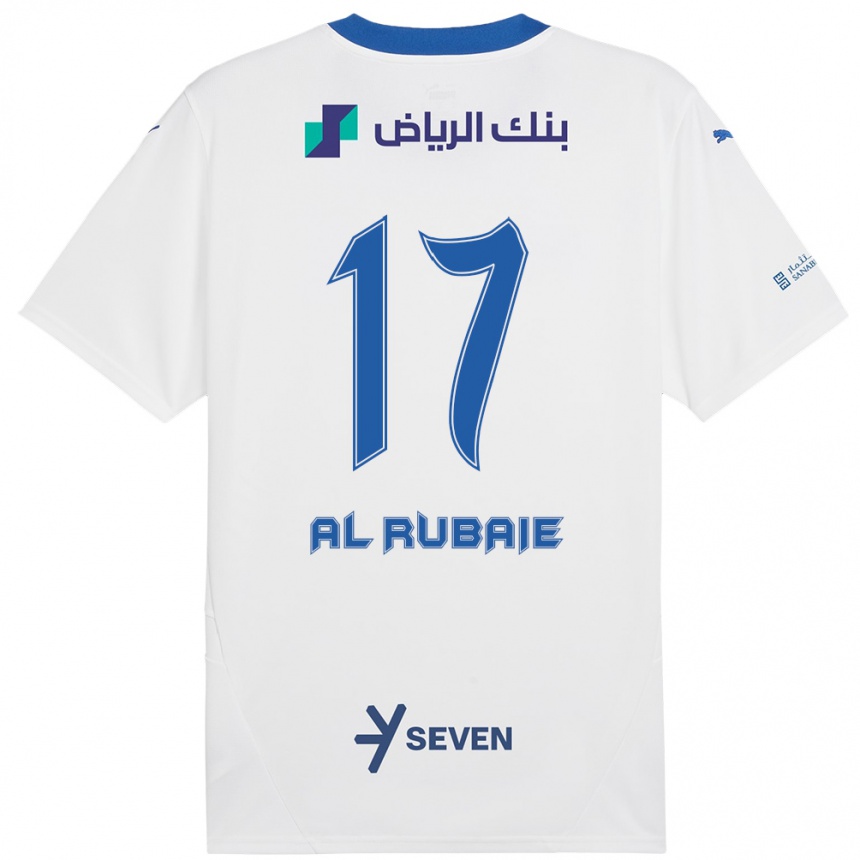 Vaikiškas Mohammed Al-Rubaie #17 Balta Mėlyna Išvykos Marškinėliai 2024/25 T-Shirt