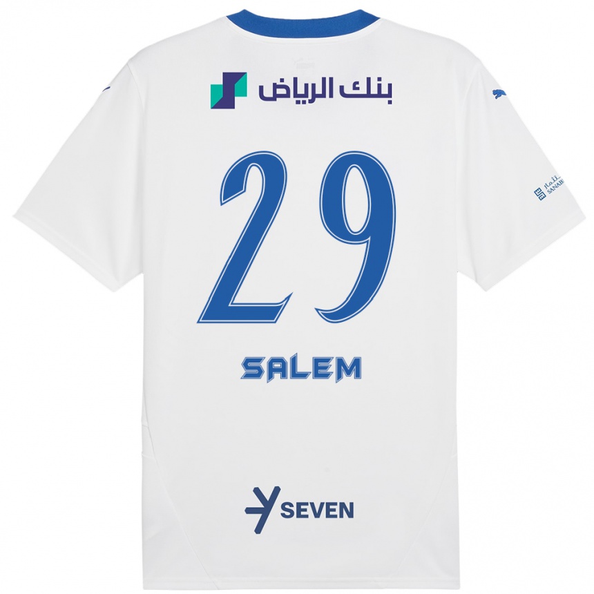 Vaikiškas Salem Al-Dawsari #29 Balta Mėlyna Išvykos Marškinėliai 2024/25 T-Shirt