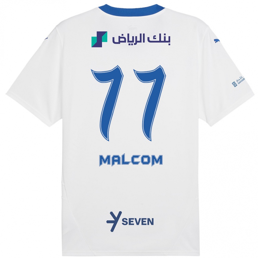 Vaikiškas Malcom #77 Balta Mėlyna Išvykos Marškinėliai 2024/25 T-Shirt