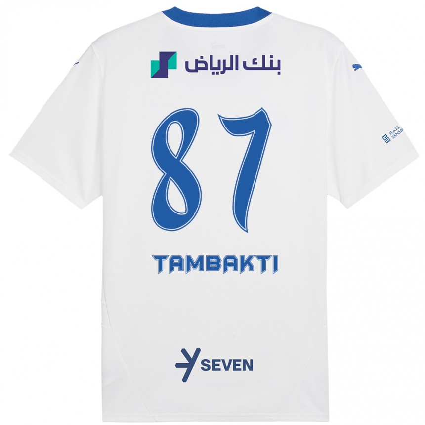 Vaikiškas Hassan Tambakti #87 Balta Mėlyna Išvykos Marškinėliai 2024/25 T-Shirt