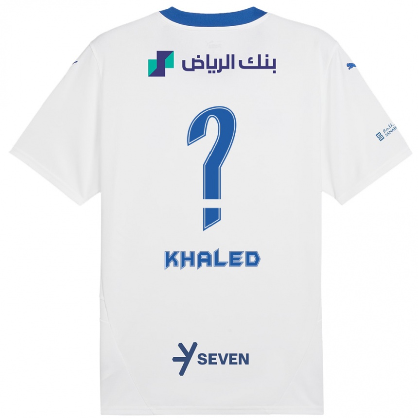 Vaikiškas Saad Khaled #0 Balta Mėlyna Išvykos Marškinėliai 2024/25 T-Shirt