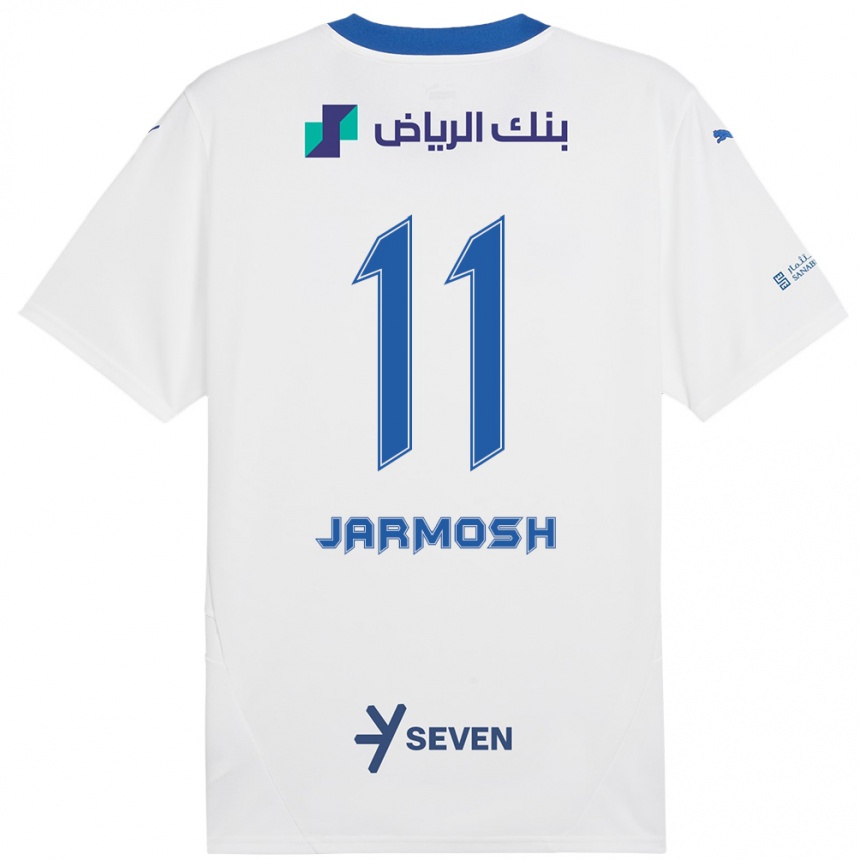 Vaikiškas Abdulaziz Jarmosh #11 Balta Mėlyna Išvykos Marškinėliai 2024/25 T-Shirt