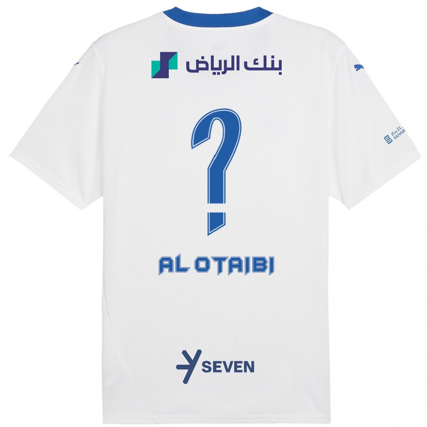 Vaikiškas Majd Al-Otaibi #0 Balta Mėlyna Išvykos Marškinėliai 2024/25 T-Shirt