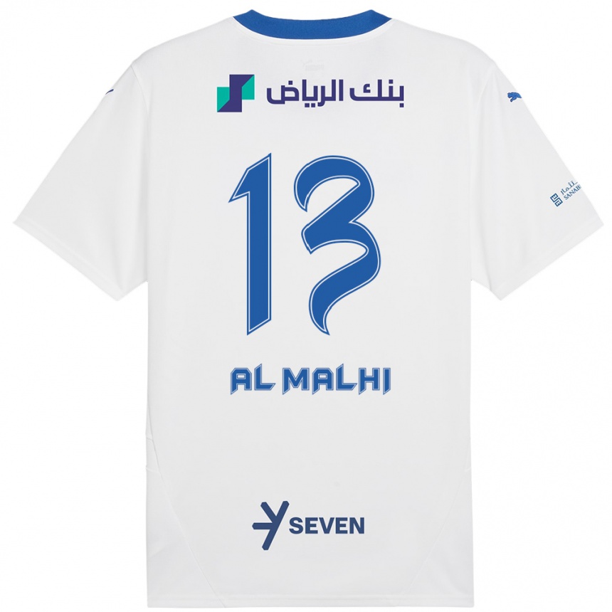 Vaikiškas Al Muhra Al-Malhi #13 Balta Mėlyna Išvykos Marškinėliai 2024/25 T-Shirt