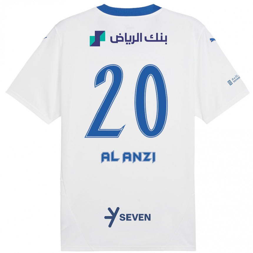 Vaikiškas Areej Al-Anzi #20 Balta Mėlyna Išvykos Marškinėliai 2024/25 T-Shirt