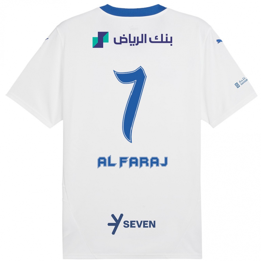 Vaikiškas Salman Al-Faraj #7 Balta Mėlyna Išvykos Marškinėliai 2024/25 T-Shirt