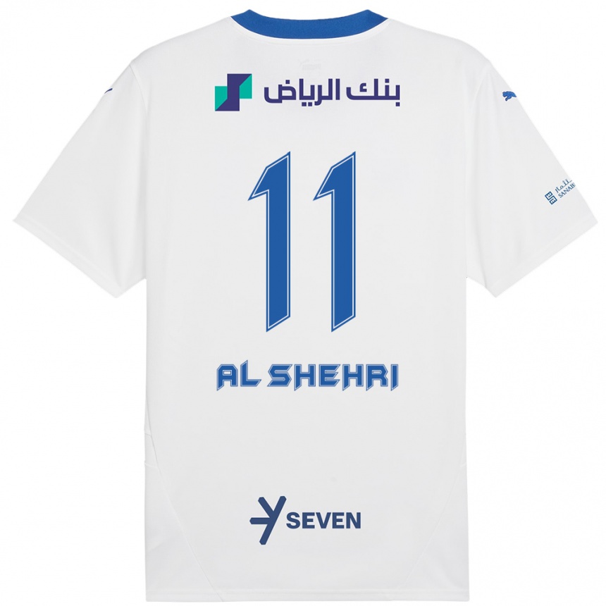 Vaikiškas Saleh Al-Shehri #11 Balta Mėlyna Išvykos Marškinėliai 2024/25 T-Shirt