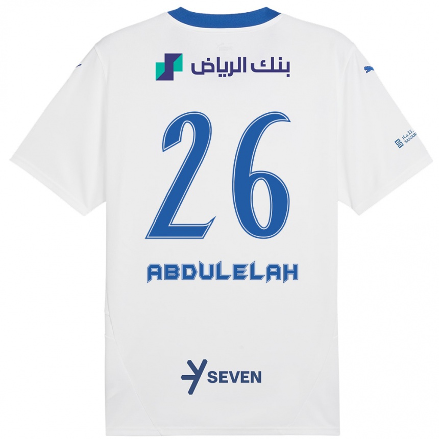 Vaikiškas Abdulelah Al-Malki #26 Balta Mėlyna Išvykos Marškinėliai 2024/25 T-Shirt