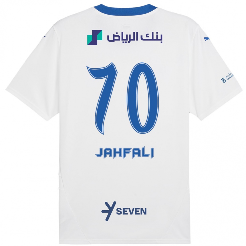 Vaikiškas Mohammed Jahfali #70 Balta Mėlyna Išvykos Marškinėliai 2024/25 T-Shirt