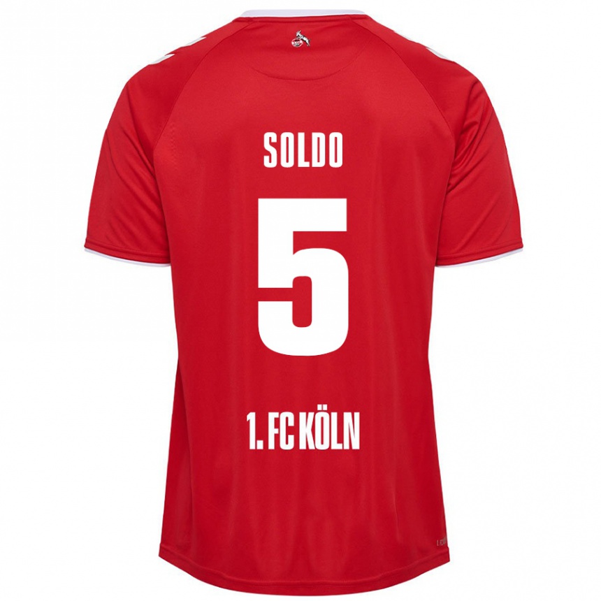 Vaikiškas Nikola Soldo #5 Raudona Balta Išvykos Marškinėliai 2024/25 T-Shirt