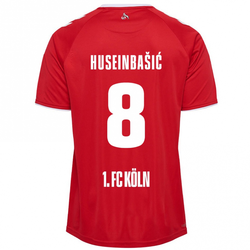 Vaikiškas Denis Huseinbasic #8 Raudona Balta Išvykos Marškinėliai 2024/25 T-Shirt