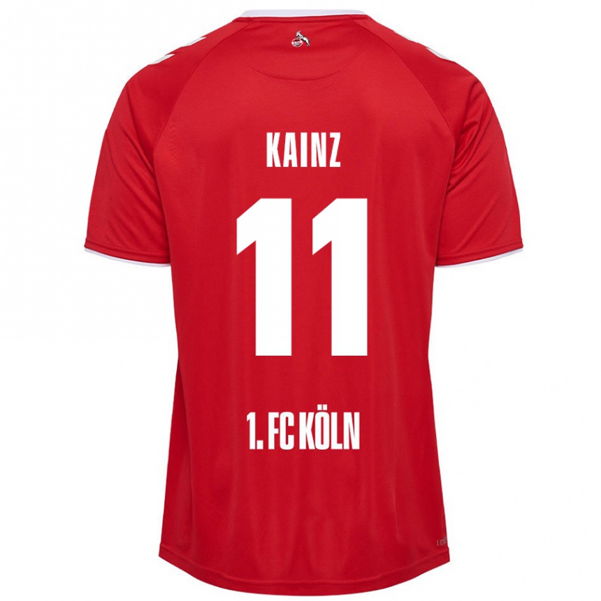 Vaikiškas Florian Kainz #11 Raudona Balta Išvykos Marškinėliai 2024/25 T-Shirt