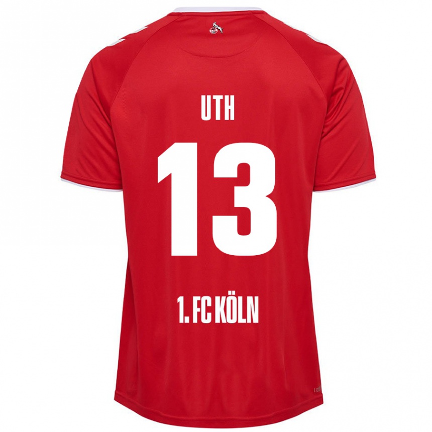 Vaikiškas Mark Uth #13 Raudona Balta Išvykos Marškinėliai 2024/25 T-Shirt