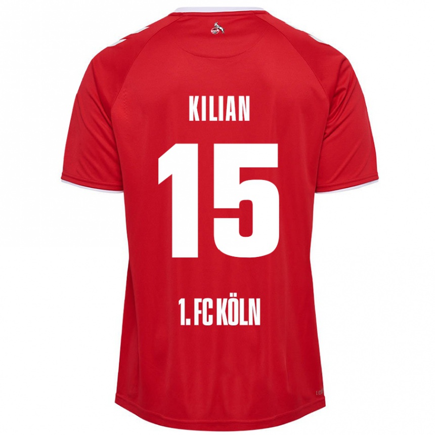 Vaikiškas Luca Kilian #15 Raudona Balta Išvykos Marškinėliai 2024/25 T-Shirt