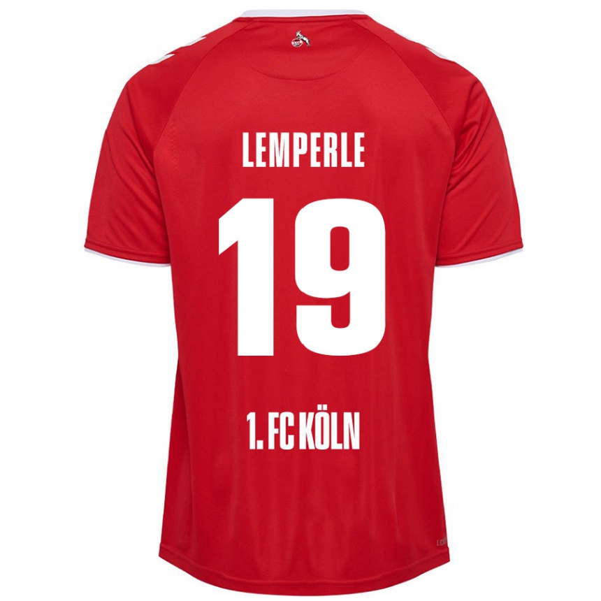 Vaikiškas Tim Lemperle #19 Raudona Balta Išvykos Marškinėliai 2024/25 T-Shirt