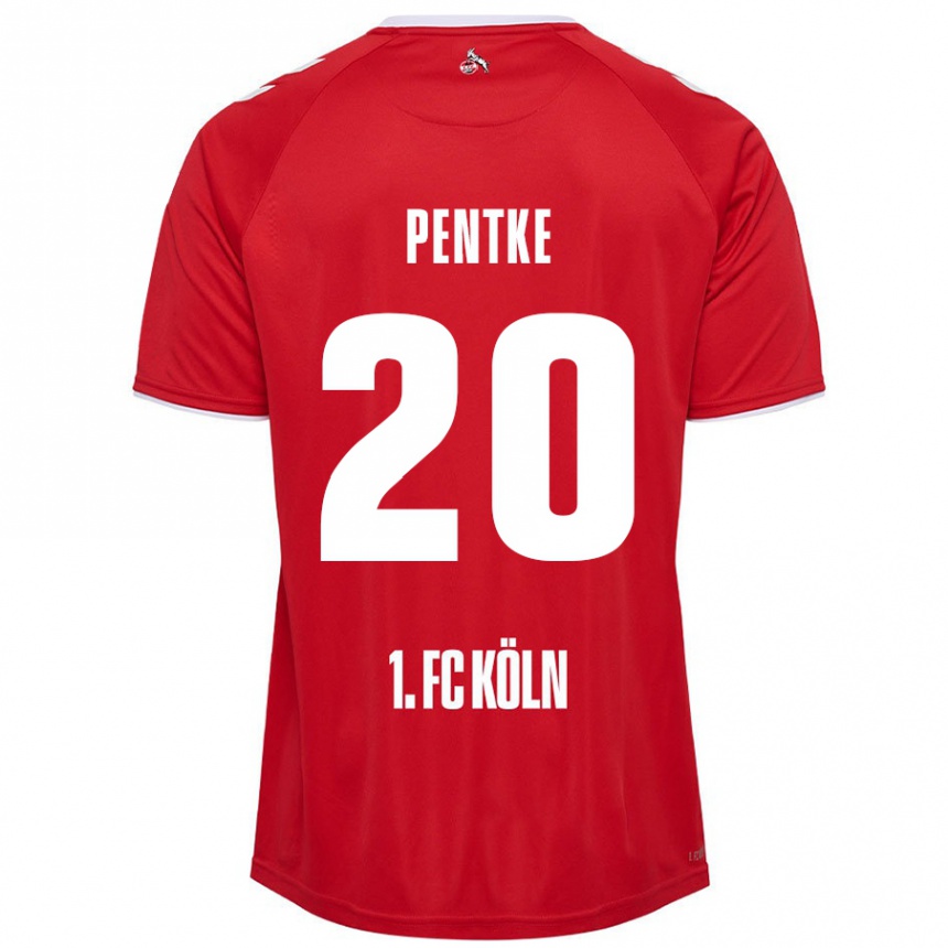 Vaikiškas Philipp Pentke #20 Raudona Balta Išvykos Marškinėliai 2024/25 T-Shirt