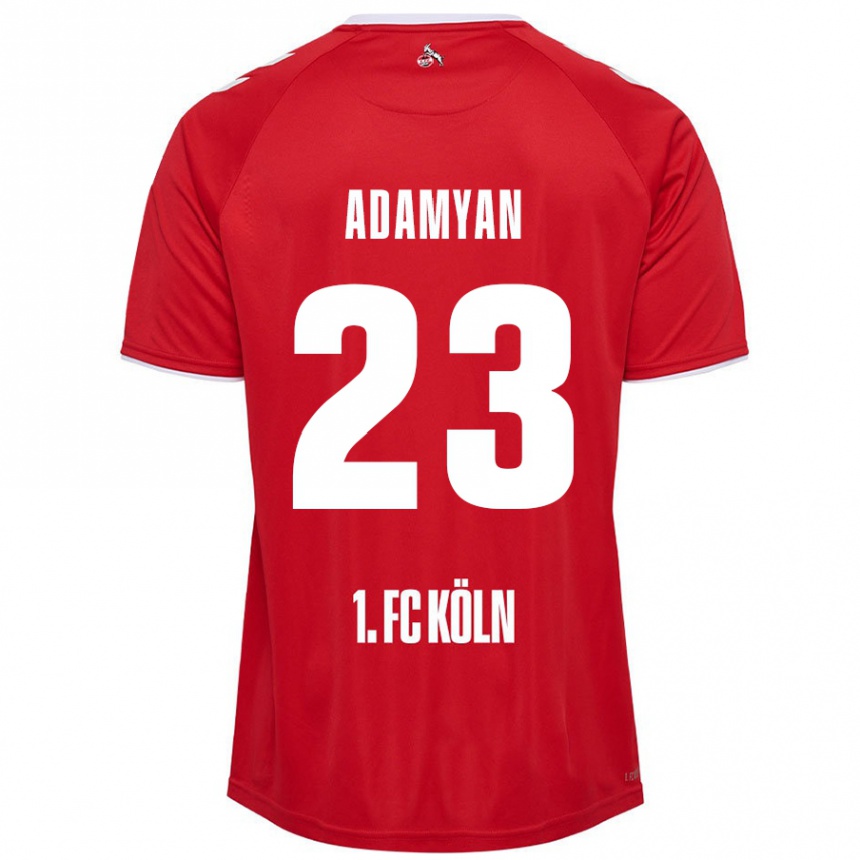 Vaikiškas Sargis Adamyan #23 Raudona Balta Išvykos Marškinėliai 2024/25 T-Shirt